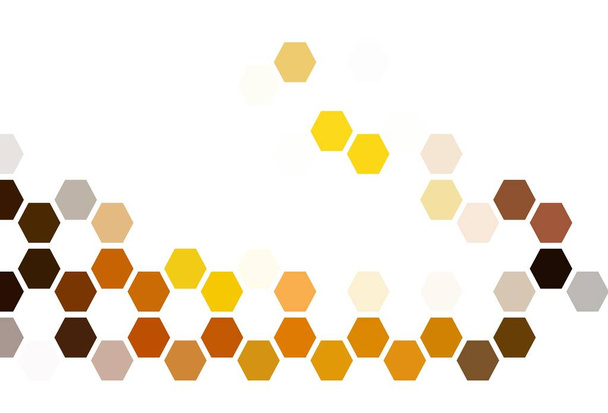Mise en page vectorielle orange clair avec des formes hexagonales. hexagones colorés sur fond flou. Conception d'affiches sur le site, bannières. - Vecteur, image