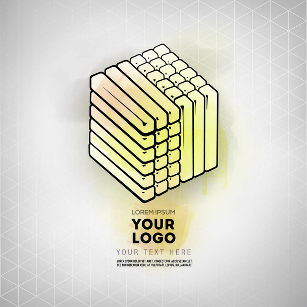 Vector geometrisch figuur kubus logo ontwerp - Vector, afbeelding