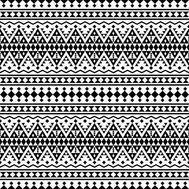 Ikat vector de patrón étnico en color blanco y negro - Vector, imagen
