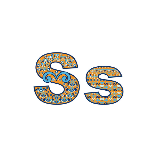 Vector abstracto letra S con patrón ornamental. Signos de dibujos animados
 - Vector, imagen