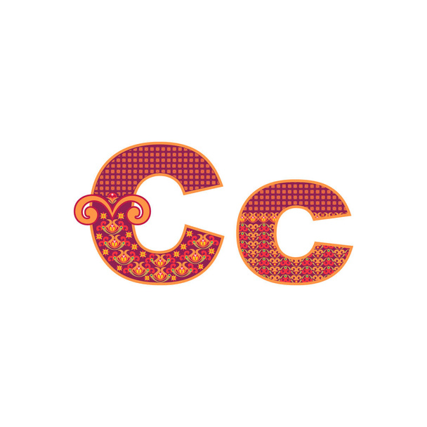 Vector abstract letter C with ornamental pattern. - Vector, Image