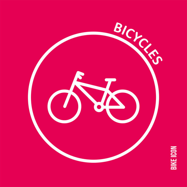 Fahrrad-Symbol auf rotem Hintergrund. - Vektor, Bild