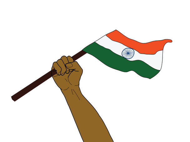 illustrazione di un uomo con la bandiera indiana - Foto, immagini