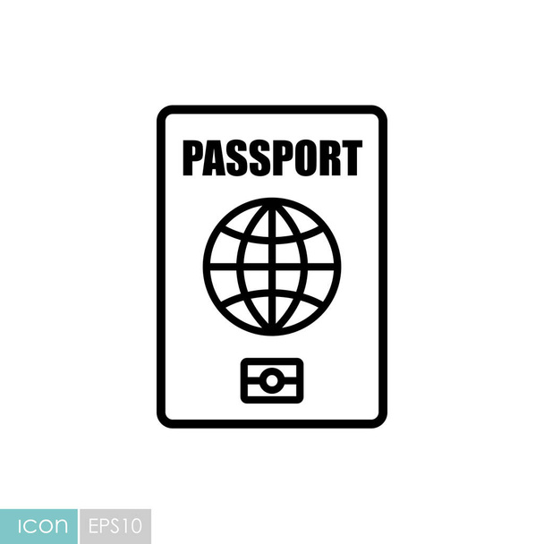 Passport vector icon, identification symbol. Graph symbol for travel and tourism web site and apps design, logo, app, UI - Vector, Image