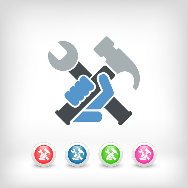 Hammer and wrench - Vector, Image