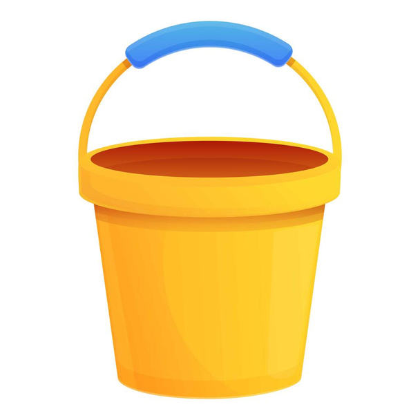 Toy bucket icon, cartoon style - Вектор,изображение