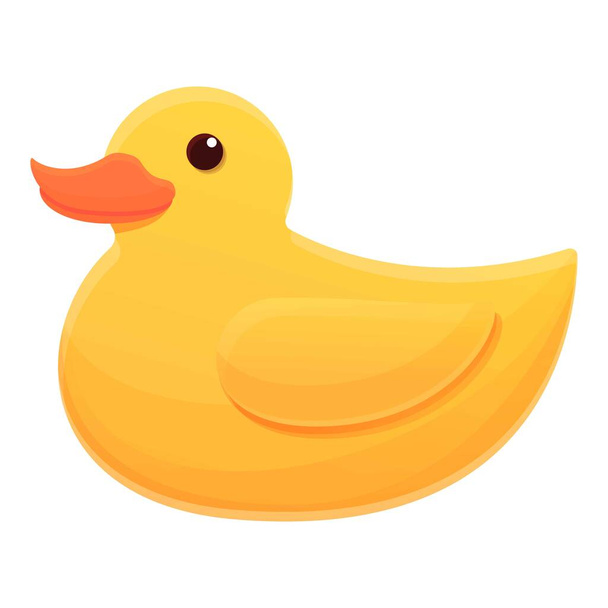 Yellow duck bath icon, cartoon style - Vektör, Görsel