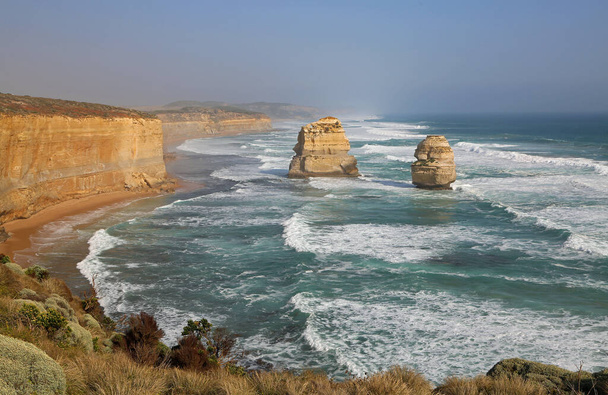 Auringonlasku kahdellatoista apostolilla - Victoria, Australia - Valokuva, kuva