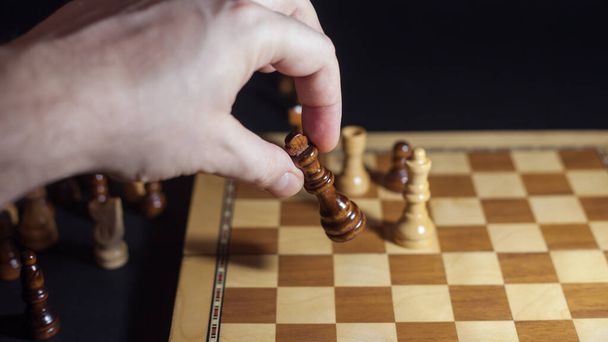 Chess game, check or checkmate, cut a figure, the concept of competition in business. - Photo, Image