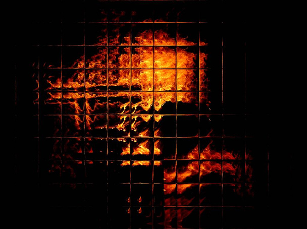 Illustrazione Luminoso sfondo di una fiamma ardente di fuoco - Foto, immagini