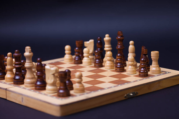 Chess, different chess pieces at random. The concept of a multinational working group, - Φωτογραφία, εικόνα