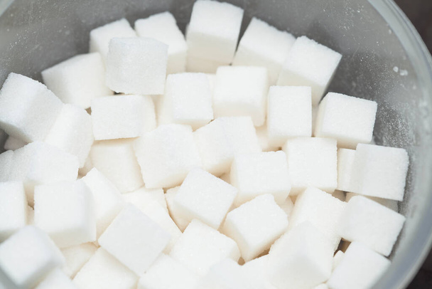 close-up cube of white sugar - Foto, Imagem