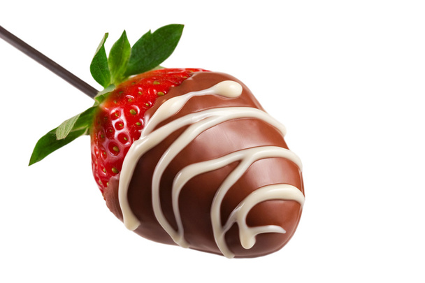 Erdbeere mit Schokolade überzogen - Foto, Bild