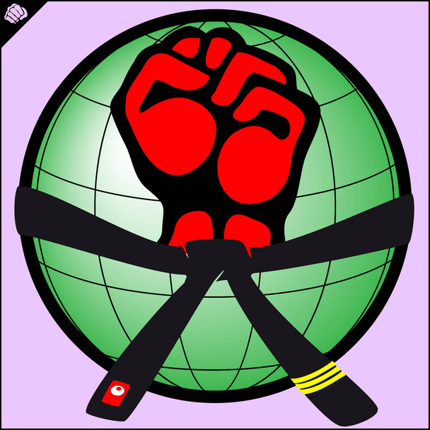 Simbol de color de arte marcial, logotipo. Karate emblema de diseño creativo. - Vector, imagen