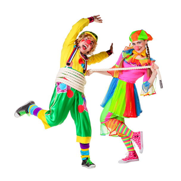 twee lachende clowns - Foto, afbeelding