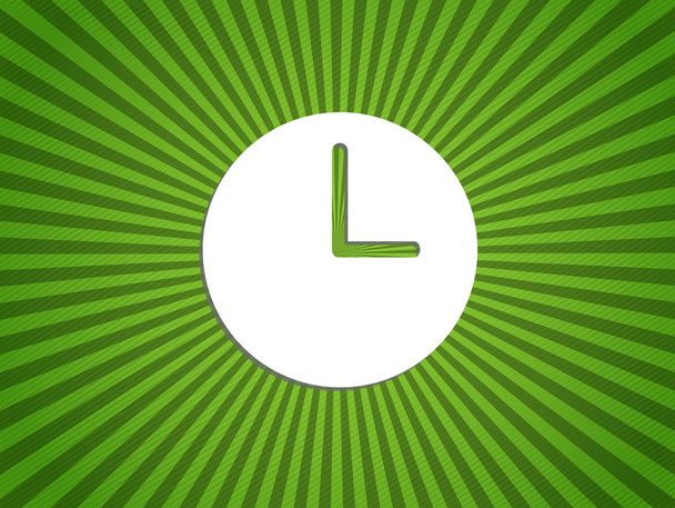 Reloj que muestra las 3 en punto sobre un fondo verde-EPS10
 - Vector, Imagen