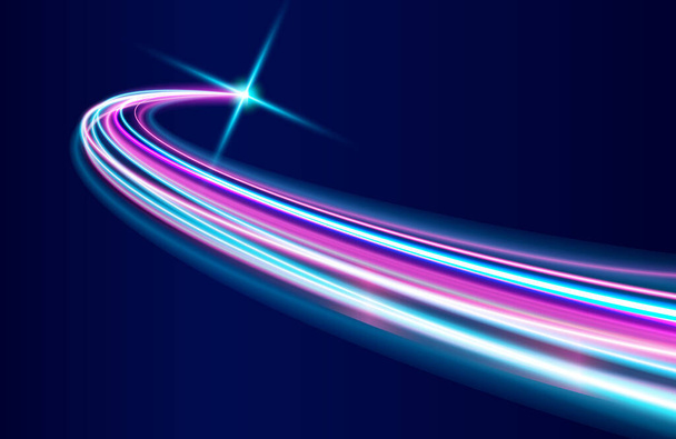 Σύγχρονη έννοια της ταχύτητας του φωτός φόντο γραμμές. Αφηρημένη φουτουριστική έννοια 5g σύνδεση στο internet. φως ίχνη εικονογράφηση - Διάνυσμα, εικόνα