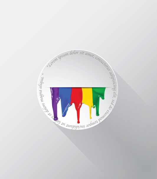 Painted paper circle banner with drop shadows - Vector, Image