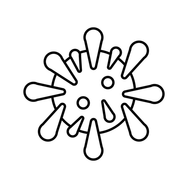 Bakterienvektorsymbol. Gefährliches Virus, Coronavirus Zeichen flache Linie Design - Vektor, Bild