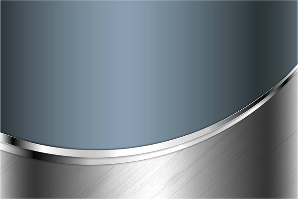 Fondo metálico. Lujo de azul y gris con plata brillante. Diseño moderno de metal elegante
. - Vector, imagen