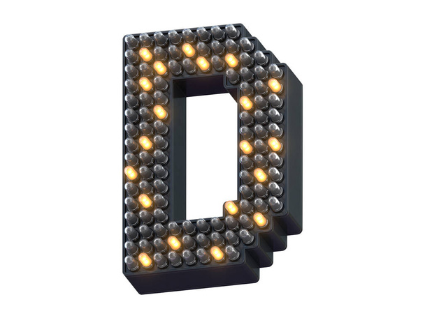 Pixel shape LED light font.  - 写真・画像