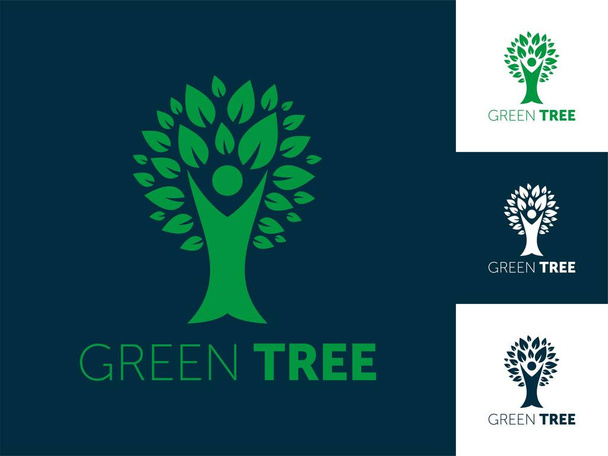 Árbol verde abstracto. Plantilla para crear logotipos, emblemas, monogramas.. Planta, naturaleza y ecología
 - Vector, Imagen