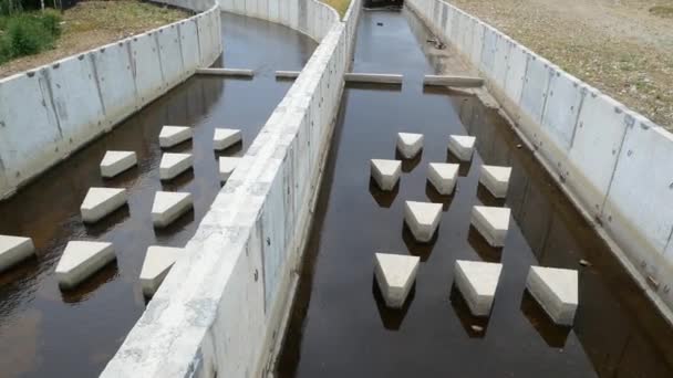 Structure for cleaning of drains. Set of measures to remove contaminants contained in household and industrial wastewater before releasing them into water bodies. Wastewater treatment is carried out at special treatment facilities. - Footage, Video