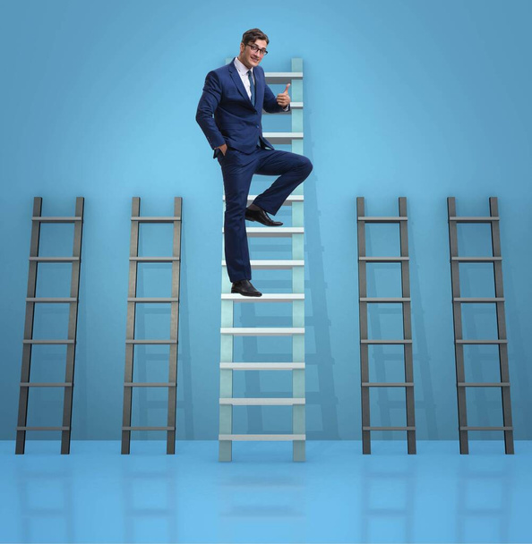 Η εξέλιξη της σταδιοδρομίας έννοια με διάφορες σκάλες - Φωτογραφία, εικόνα