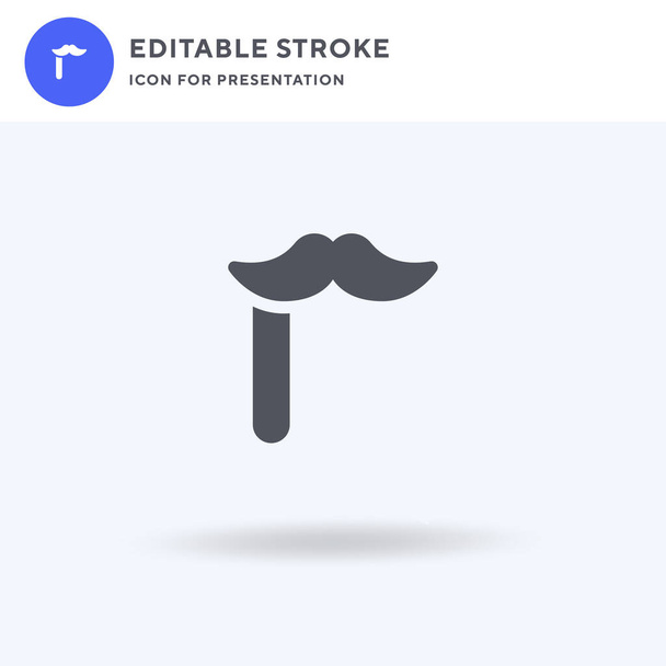 Moustache icon vector, filled flat sign, solid pictogram isolated on white, logo illustration. Moustache icon for presentation. - Vector, Image