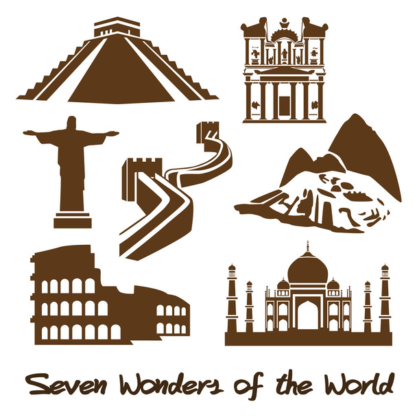 Seven Wonders of the World - Wektor, obraz