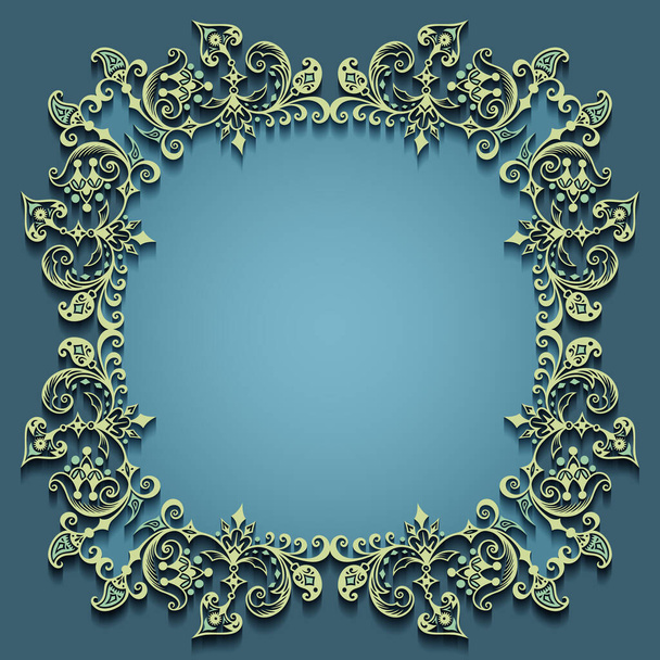 Vector abstract ornamental nature vintage frame. - Vektor, Bild