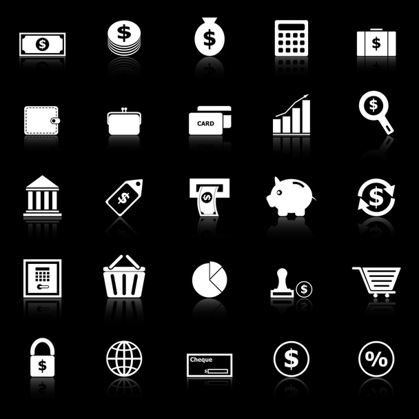 Geld-Symbole mit schwarzem Hintergrund - Vektor, Bild