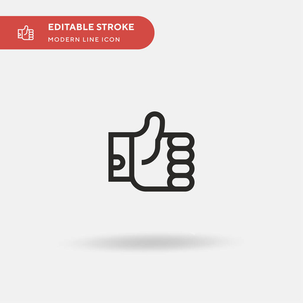 Thumb Up Simple vector icon. Illustration symbol design template for web mobile UI element. Perfect color modern pictogram on editable stroke. Thumb Up icons for your business project - Vector, Image