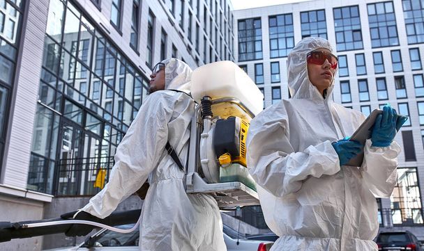 disinfectors in New York at work - Photo, Image