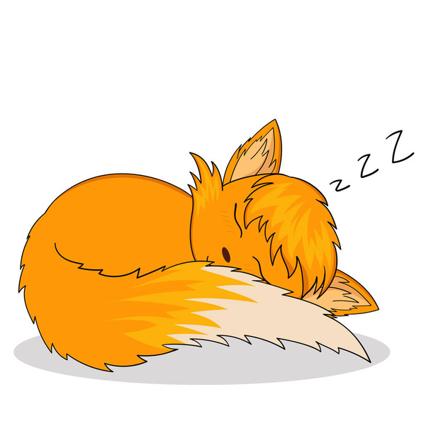 Αυτοκόλλητο anime chanterelle ύπνου - Διάνυσμα, εικόνα