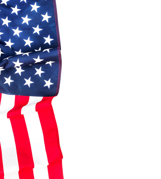 Bandiera americana isolata sul bianco. Copia spazio. - Foto, immagini