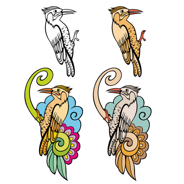 Set di uccelli vettori disegnati a mano - Vettoriali, immagini