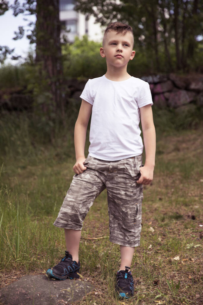 Young photo male model posing, boy fashion portrait - Photo, Image