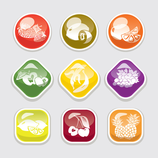 Fruit glossy buttons - Вектор, зображення