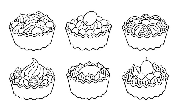 Tatlı yemek el çizimi vektör çizimleri çizimi - Vektör, Görsel