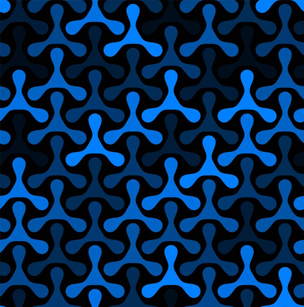 Nahtlose geometrische Saphir-Dreiecke auf schwarzem Hintergrundvektormuster - Vektor, Bild