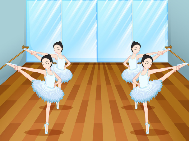 Ballet dancers rehearsing at the studio - Vector, Image