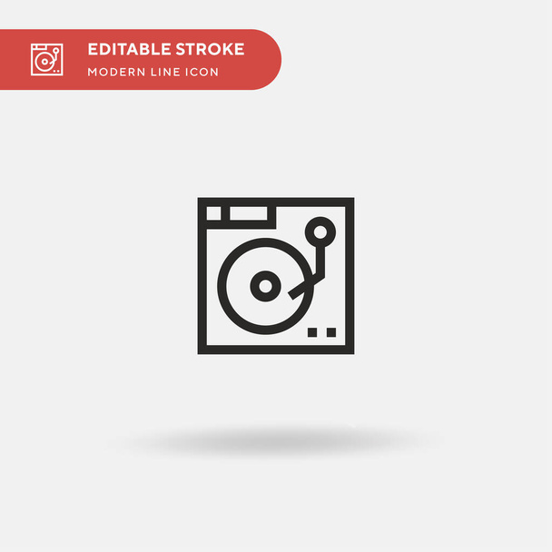 Turntable Simple vector icon. Illustration symbol design template for web mobile UI element. Perfect color modern pictogram on editable stroke. Turntable icons for your business project - Vector, Image