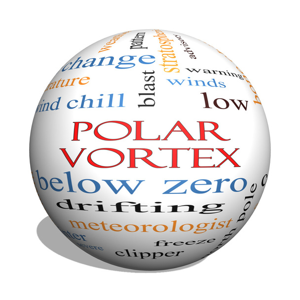 Polar vortex 3D-gebied woord wolk concept - Foto, afbeelding