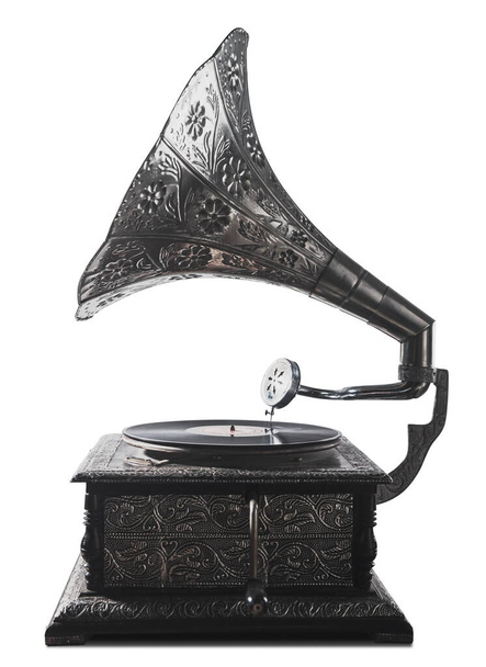 Старый граммофон, высокое контрастное изображение - Фото, изображение
