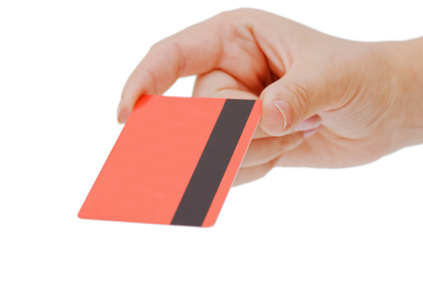 Credit card in a female hand - Foto, imagen