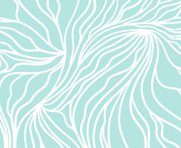 モノクロームの波模様。波状の背景。手描き線。ストライプの質感。カラー壁紙 - ベクター画像