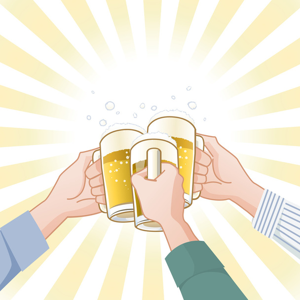 toasts à la bière - Vecteur, image