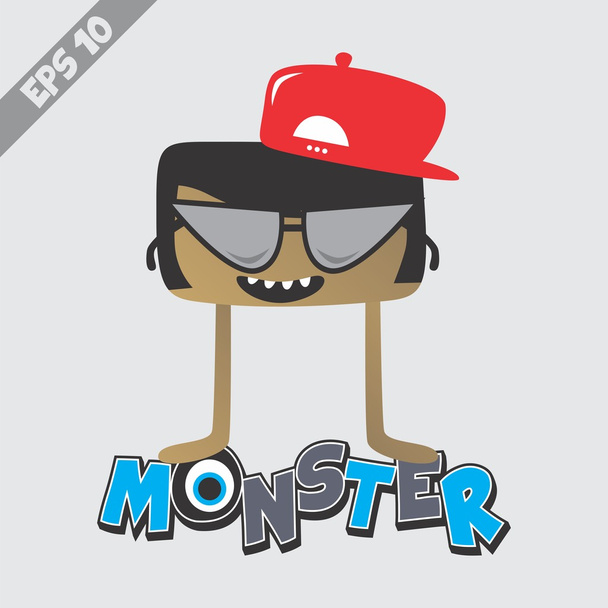 Little cute monster character cartoon - Vector, Image