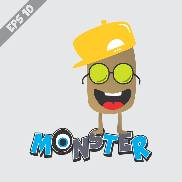 Little cute monster character cartoon - Vector, Image